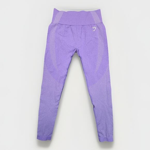 Gymshark Leggings Womens M Bright Purple Marl Vital Seamless 2.0 B1A2B Stretch - Picture 3 of 9